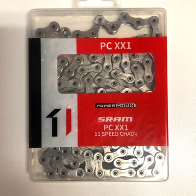 SRAM PC XX1 Hollow Pin Chains 11 Speed Silver 118 Link Power Lock MTB Bike Chain - Image 1 of 4