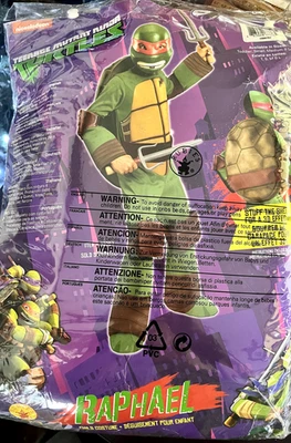 NIP TEENAGE MUTANT NINJA TURTLE RAPHAEL BY RUBIE'S SZ. LARGE (12-14) SIX PC. - Image 1 of 2
