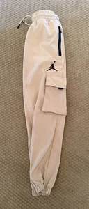 Youth Medium (10-12) Tan Jordan post up cargo Jogger “swishy” Pants - Picture 1 of 4