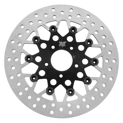 For Harley-Davidson Heritage Softail 86-13 11.5" Black Floating Rotor Mesh - Image 1 of 2
