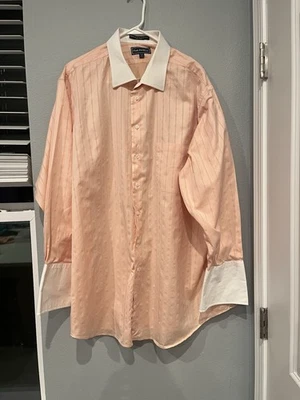 PAUL FREDRICK MEN'S DRESS SHIRT BUTTON DOWN CLASSIC FIT 19X35 Orange Cotton - Image 1 of 4