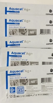 AQUACEL  Ribbon Dressing .75" x 18" - Pack/5 Dressings Exp.2026 - Image 1 of 4