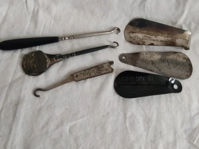 Cuernos y ganchos de botón para zapatos vintage - publicidad comercial - lote de 6 Foto 1 de 3