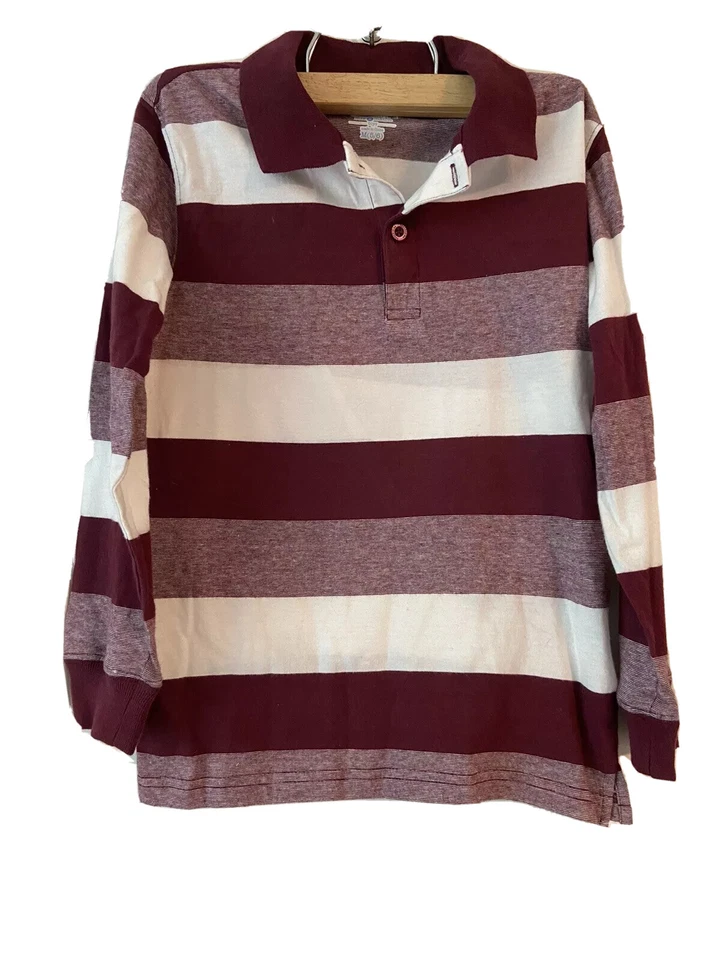 Toughskins Boys Shirt Size 5/6 Burgundy Stiped Long Sleeve Shirt - Image 1 of 1