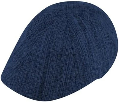 FIEBIG SINCE 1903 fiebig® GATSBY 6-PANEL FLATCAP SCHIRMMÜTZE MELANGE GUMMIZUG MARINEBLAU TREND NEU