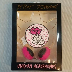 Betsey Johnson Unicorn headphones with plush ear covers - New! - Picture 1 of 3