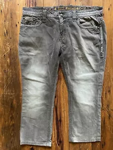 Rock Revival Jeans "Dan" Straight Leg Stitching Embellished Pockets Mens 42 X 26 - Picture 1 of 12