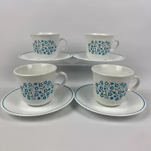 Tazas y platillos de brezo azul Corelle (4 juegos) ¡Bonitos en excelente estado! - Imagen 1 de 9