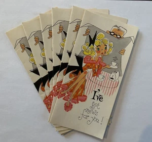 Lot 1960's Vtg MCM Greeting Card BLANK I've Got News For You Man Woman Couple - Picture 1 of 1