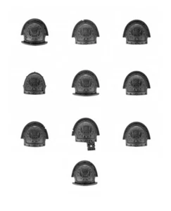 World Eaters Khorne Berzerkers SHOULDER PADS x 10 Chaos Space Marines 40K (B) - Picture 1 of 1