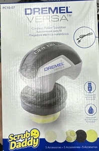DREMEL VERSA Scrub Daddy 5 Pads Cordless Power Scrubber PC10-07 Rechargeable NEW - Picture 1 of 7