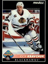 1992-93 Pinnacle Chicago Blackhawks Hockey Card #225 Igor Kravchuk