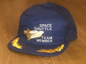 Vintage NASA Space Shuttle Team Member Stitched Wings Trucker Hat Cap USA Made - Picture 1 of 12