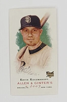 2007 TOPPS ALLEN & GINTER #36 KEVIN KOUZMANOFF RC MINI A&G BACK PARALLEL PADRES - Image 1 of 2