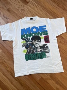 Vintage Moe Knows Golf 1991 Three Stooges T-Shirt Mens Large Changes Made USA - Picture 1 of 7