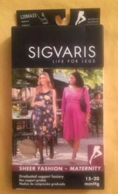 Pantimedias de compresión Sigvaris 120P moda transparente 15-20 Foto 1 de 2
