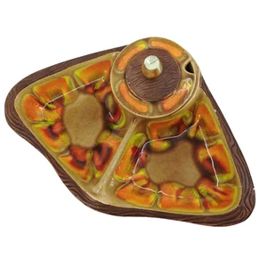 Vintage California Pottery USA 663 Sequoia Ware Condiment MCM Psychadelic Wood - Picture 1 of 15
