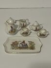 Miniature Peter Rabbit Tea Set Porcelain Mini Doll House Size 8 Pieces + 2 Lids 
