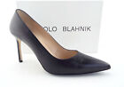MANOLO BLAHNIK Size 9 BB Black Leather Classic Heels Pumps Shoes 39 1/2