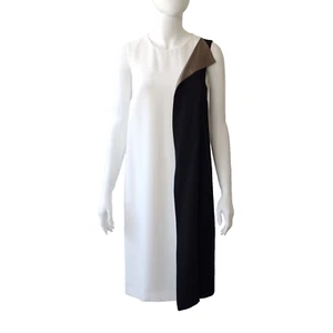 MAX MARA TAVERNA SHIFT DRESS S / M FR38 DE36 USA6 UK8 CREPE SILK WHITE - Picture 1 of 16