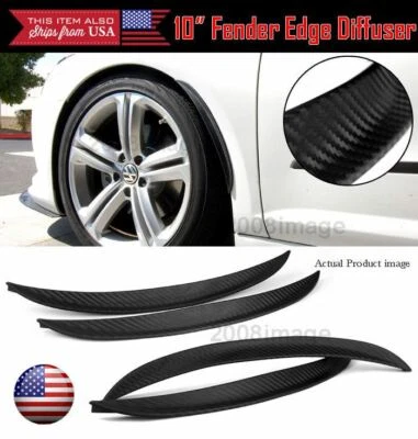 4 Piezas 10" Difusor Efecto Carbono Acampanado Protector Labial Borde Para Mini Guardabarros Rueda Foto 1 de 2