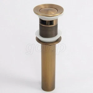 Antique Brass Pop Up Bathroom Sink Basin Waste / Drain With Overflow Gsd002 - Picture 1 of 8