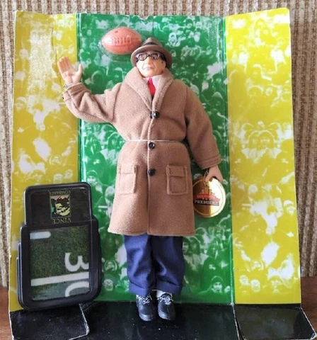 Vince Lombardi Limited Edition Action Figure Doll, 9" Tall, With Football, GUC Cover