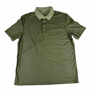 Untuckit Golfhemd Herren Gr. M grün geometrisch Kurzarm 1/4 Knopf Baumwolle gebraucht, in einwandfreiem Zustand - Bild 1 von 6
