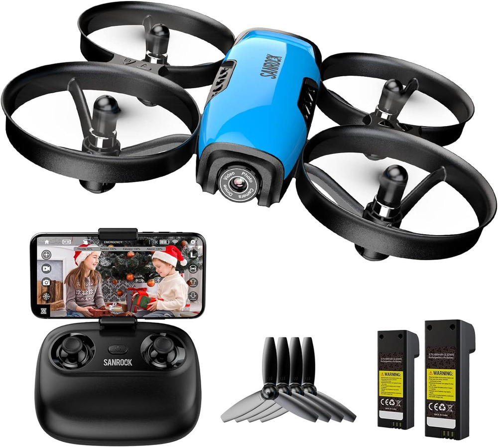 Eluhito U61W Blue Drone with Camera for Adults Kids, Altitude Hold, 3D 
