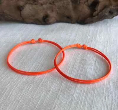 Juego de pulsera o tobillera ajustable con cordón resistente al agua naranja de 1 mm amistad Foto 1 de 4