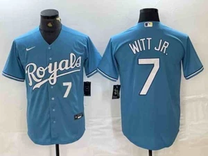 Men's Kansas City Royals #7 Bobby Witt Jr. Powder Blue Stitched Jersey Large - Picture 1 of 3