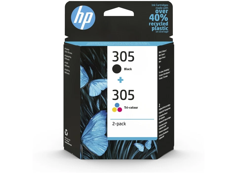 HP Original 305 Druckerpatrone 3-farbig C/M/Y + schwarz (6ZD17AE) Instant Ink - Bild 1 von 4
