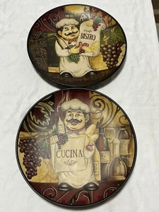 2 dekorative Keramik Koch Design Teller Cucina/Bistro 10 Zoll - Bild 1 von 11