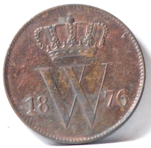 Netherlands, 1876, Cent, KM100, Red-Brown Uncirculated, toning, 7-8 - Picture 1 of 2
