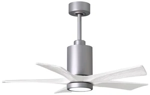 42" Patricia-5 Brushed Nickel and White LED Ceiling Fan - Picture 1 of 1