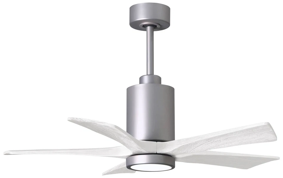 42" Patricia-5 Brushed Nickel and White LED Ceiling Fan - Image 1 of 1