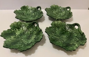 4 Vietri grün Eichenblatt 7,5" Salatteller oder Schüsseln handbemalt Italien #7032 20 - Bild 1 von 4