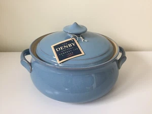 NEW Denby Colonial Blue covered casserole dish with lid stoneware NWT - Picture 1 of 12