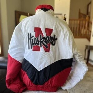 Vintage 90's DeLong Nebraska Cornhuskers NCAA  Parka Jacket Sz L Football USA - Picture 1 of 12