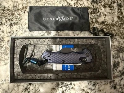 Benchmade Partial Immunity Crater Blue Aluminum Pocket Knife Blk Class 2950BK - Image 1 of 4