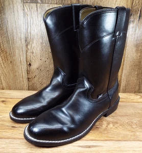 Justin Basics Herren Roper Stiefel Größe 7,5 D schwarz Leder JB3000 - Bild 1 von 7