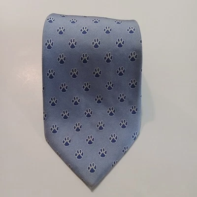 Corbata de seda azul para hombre Vineyard Vines diseño de patas de cachorro  Foto 1 de 4