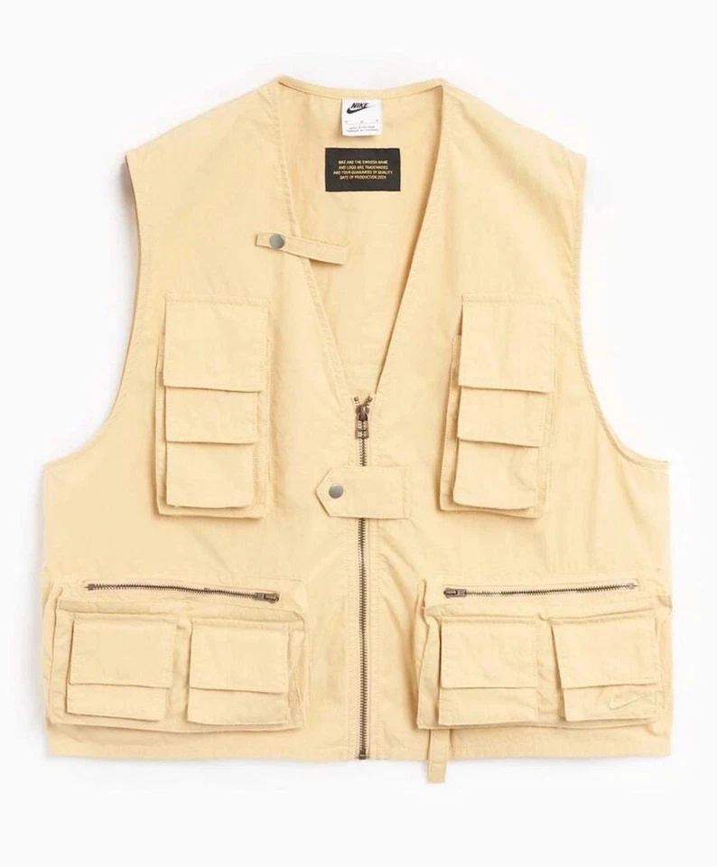 Nike Life Utility Cargo Vest Beige Sesame FN3214-252 Men's Size S