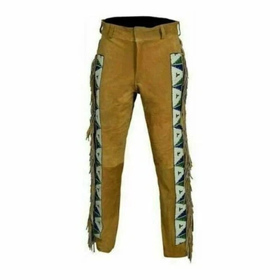 Hombres Pantalón Nativo Hombres Pantalón Vaquero Hombres Pantalón Occidental Hombres Estilo Nativo Pantalón con Cuentas Foto 1 de 3