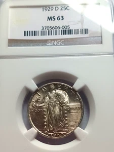 1929 D STANDING LIBERTY QUARTER NGC MS63 NEAR FH - Picture 1 of 3