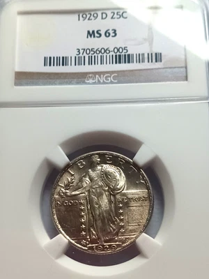 1929 D STANDING LIBERTY QUARTER NGC MS63 NEAR FH - Image 1 of 3