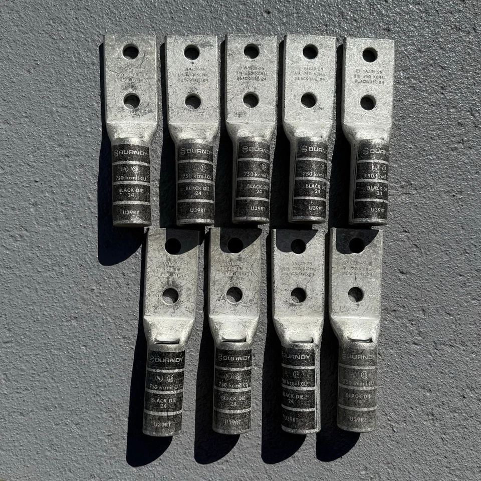 Burndy YAZ392N 750Kcm 2-Hole Long Lug Qty 9 Pieces - Image 1 of 4