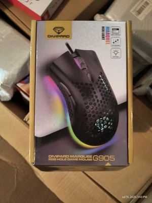 Wired Gaming Mouse 6+ Button RGB Laptop PC Optical Mouse Honeycomb Pink - Image 1 of 4