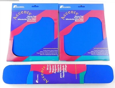 Fellowes Accents 2 - 8"x9" Mouse Pads & 1 - 3"x17" Wrist Support - NEW ~ T159 - Image 1 of 3