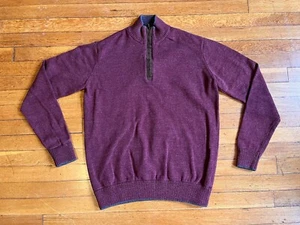 Robert Graham 1/4 Zip Sweater Men's Medium Purple - Picture 1 of 13